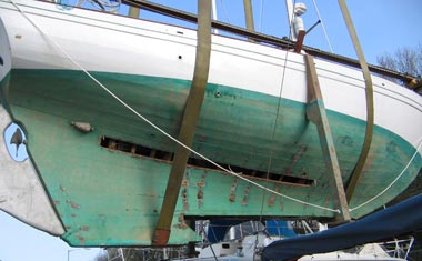 Lifting her off her keel